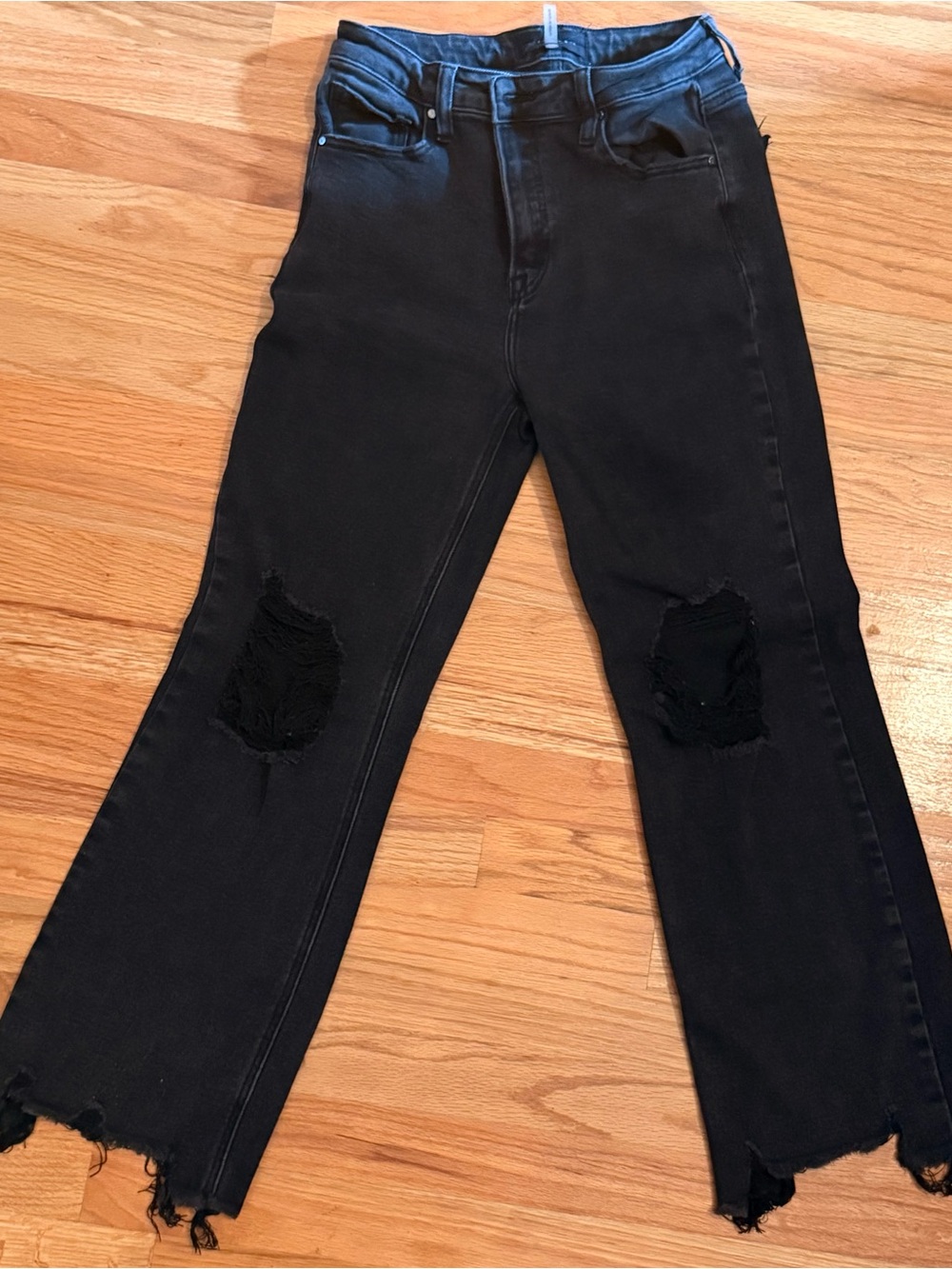 High-Rise Black Distressed Women's Jeans